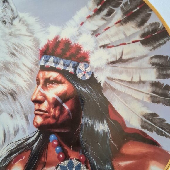 Franklin Mint Heirloom Recommendation "Spirit of The White Wolf" Plate - Picture 4 of 10